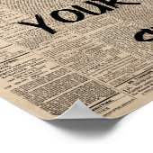 Vintage Newspaper Aesthetic Quote Poster ポスター (角)