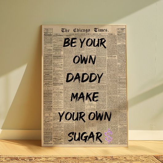 Vintage Newspaper Aesthetic Quote Poster ポスター