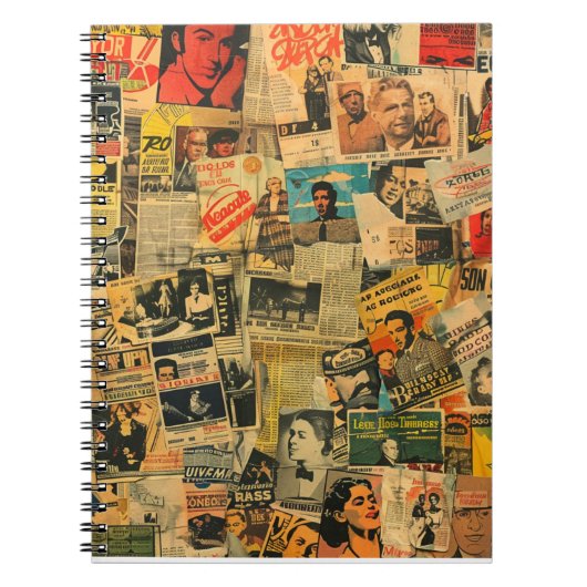 Vintage Newspaper Collage Notebook ノートブック (正面)