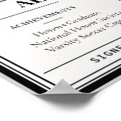 Vintage Newspaper Graduation Autograph Poster ポスター (角)