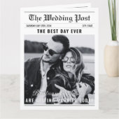Vintage Newspaper Wedding Program | Classic Black  カード (正面)