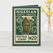 Vintage Nigeria Postage Stamp カード (黄色い花)