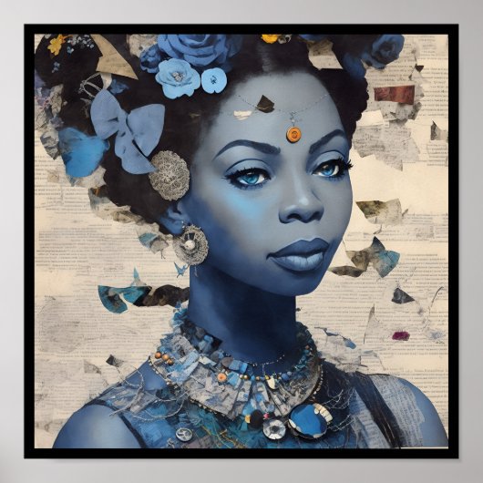 vintage nina collage deco 3 ポスター (正面)