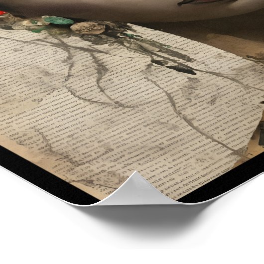 vintage nina collage deco 4 ポスター (角)