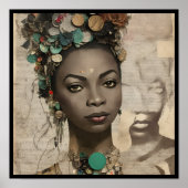 vintage nina collage deco 4 ポスター (正面)