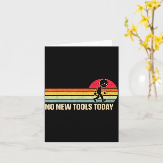 Vintage No New Tools Today  カード (黄色い花)
