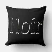 Vintage Noir & Blanc Script black & white クッション (正面)