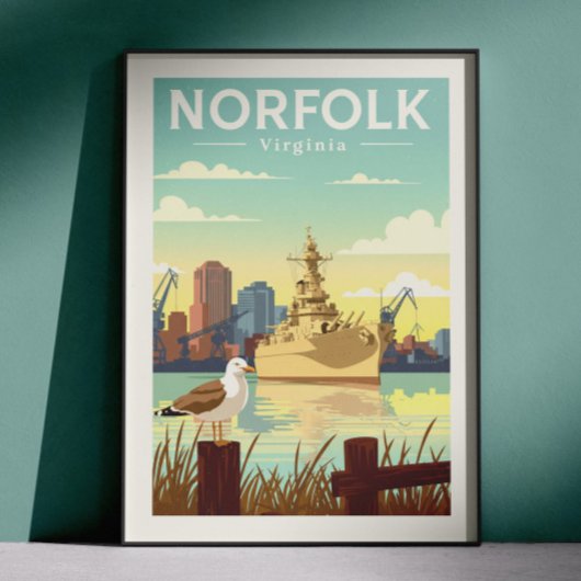 Vintage Norfolk Virginia ポスター