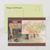Vintage North Carolina Map ポストカード (正面/裏面)