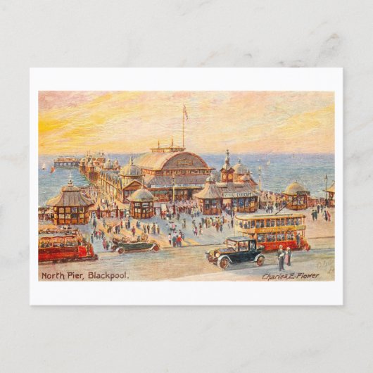 Vintage North Pier, Blackpool ポストカード (正面)