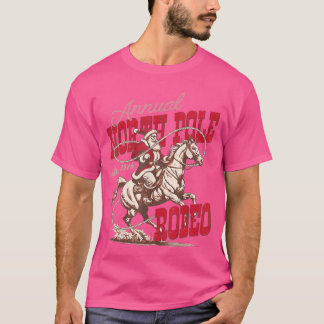Vintage North Pole Rodeo Cowboy Santa Country Chri Tシャツ