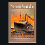 Vintage Norwegian America Line Travel ポスター<br><div class="desc">It is a reproduction of a vintage travel poster advertising the Norwegian America Line, which was one of the largest shipping lines of Norway. Make your travel memories everlasting with this beautifully illustrated souvenir poster. An ideal gift for your loved ones or any collector of vintage travel ads and art....</div>