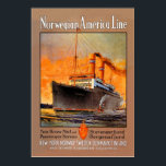 Vintage Norwegian America Line Travel ポスター<br><div class="desc">It is a reproduction of a vintage travel poster advertising the Norwegian America Line, which was one of the largest shipping lines of Norway. Make your travel memories everlasting with this beautifully illustrated souvenir poster. An ideal gift for your loved ones or any collector of vintage travel ads and art....</div>