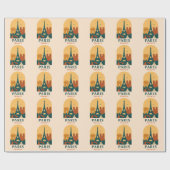 Vintage Notre Dame Wrapping Paper Paris Cathedral ラッピングペーパー (フラット)