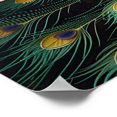 Vintage Nouveau Revival Peacock Window ポスター (角)