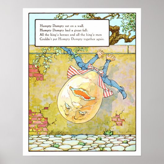 Vintage Nursery Print- Humpty Dumpty ポスター (正面)