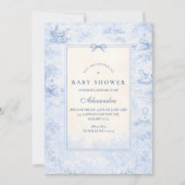 Vintage Nursery Toile Baby Shower 招待状 (正面)