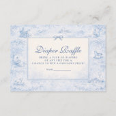 Vintage Nursery Toile Baby Shower Diapper Raffle エンクロージャーカード (正面)