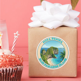 Vintage Nusa Penida Bali Kelingking Beach Travel ラウンドシール