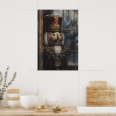 Vintage Nutcracker Art Printable Rustic Christmas ポスター (キッチン)