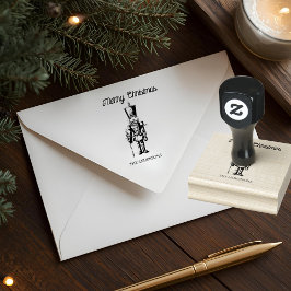 Vintage Nutcracker Merry Christmas ラバースタンプ