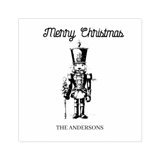 Vintage Nutcracker Merry Christmas ラバースタンプ (インプリント)