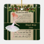 Vintage Nutcracker Sheet Music and Ballerina セラミックオーナメント (裏面)