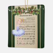 Vintage Nutcracker Sheet Music Blond Ballerina セラミックオーナメント (左)