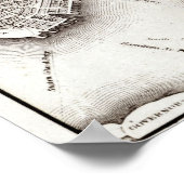 Vintage NYC Map City Skyline  ポスター (角)