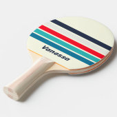 Vintage Ocean Across Striping with Name 卓球ラケット (正面アングル)