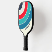 Vintage Ocean Circle Stripe with Name ピックルボールラケット (左)