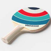 Vintage Ocean Circle Stripe with Name 卓球ラケット (正面アングル)