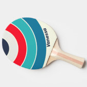 Vintage Ocean Circle Stripe with Name 卓球ラケット (横)