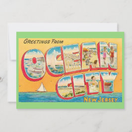 Vintage Ocean City NJ 5x7 Big Postcard サンキューカード