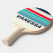 Vintage Ocean Horizon Striping with Name 卓球ラケット (正面アングル)