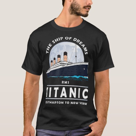 Vintage Ocean Liner Ship Illustration Tシャツ (正面)