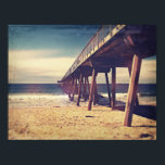 Vintage Ocean Pier ポスター<br><div class="desc">Enjoy this Vintage Ocean Pier photograph,  taken on the Pacific Ocean in Hermosa Beach,  California…</div>