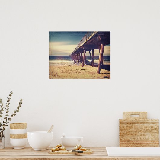Vintage Ocean Pier ポスター (キッチン)
