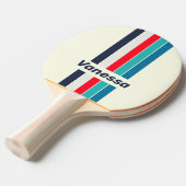 Vintage Ocean Pin Striped with Name 卓球ラケット (正面アングル)