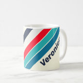 Vintage Ocean Stripes with Name コーヒーマグカップ (正面右)