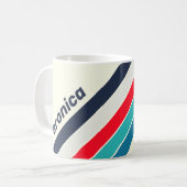 Vintage Ocean Stripes with Name コーヒーマグカップ (正面左)