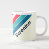 Vintage Ocean Stripes with Name ジャンボコーヒーマグカップ (右)