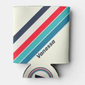 Vintage Ocean Stripes with Name 缶クーラー (正面)