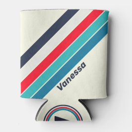 Vintage Ocean Stripes with Name 缶クーラー