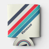 Vintage Ocean Stripes with Name 缶クーラー (裏面)