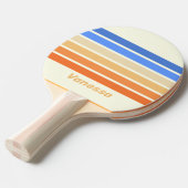 Vintage Ocean Sun Across Striping with Name 卓球ラケット (正面アングル)