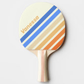 Vintage Ocean Sun Angled Striping with Name 卓球ラケット (裏面)