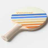 Vintage Ocean Sun Angled Striping with Name 卓球ラケット (正面アングル)