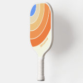 Vintage Ocean Sun Circle Stripe with Name ピックルボールラケット (左)