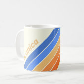 Vintage Ocean Sun Stripes with Name コーヒーマグカップ (正面左)